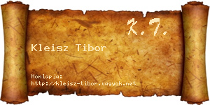Kleisz Tibor névjegykártya